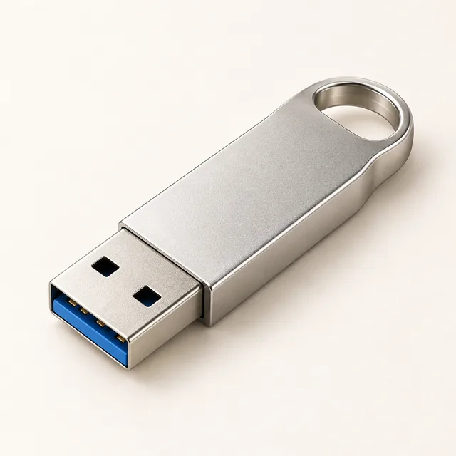Silver USB flash drive