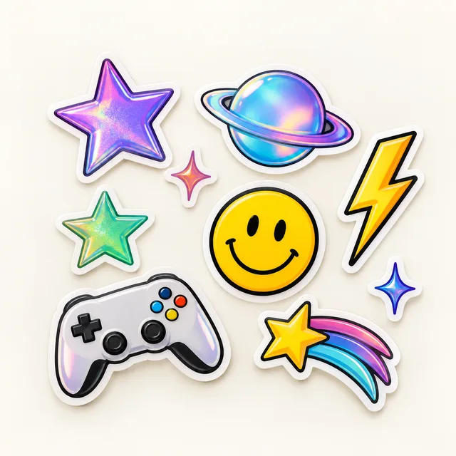 Colorful laptop stickers